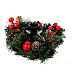 Christmas candle holder 10x20 cm with red berries and pine cones s1