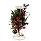 Christmas candlestick with red berries and springs of pine h 13 in s1