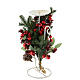 Christmas candlestick with red berries and springs of pine h 13 in s2