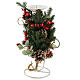 Christmas candlestick with red berries and springs of pine h 13 in s4