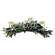 Christmas horizontal candlestick with silver leaves and 3 candleholders 28 in s6