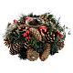 Portavela Navidad 5 cm piñas esferas rojas 20 cm s1