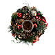 Portavela Navidad 5 cm piñas esferas rojas 20 cm s2