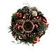 Podstawka na świeczkę 5 cm bożonarodzeniowa, dek. szyszki i kulki czerwone, szer. 20 cm s2