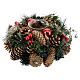 Christmas candle holder 5 cm pine cones red berries 20 cm s1