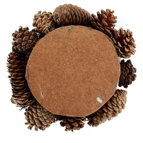 Christmas golden candleholder of 9 in for 2.4 in candles with pinecones and stars 4