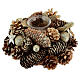 Christmas golden candleholder of 9 in for 2.4 in candles with pinecones and stars s3