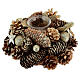 Candle holder 6 cm Christmas centerpiece mini pine cones 20 cm s3