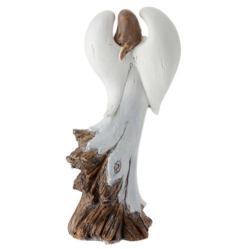 Angel with violin, white resin, h 35 cm 4