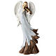 Angel with violin, white resin, h 35 cm s1