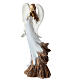 Angel with violin, white resin, h 35 cm s2