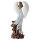 Angel statue with violin in white resin h 35 cm s4