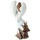 Angel with harp, white resin, h 30 cm s4