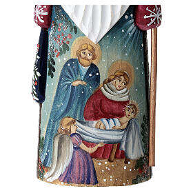 Ded Moroz with Holy Family, carved painted wood, 7 in
