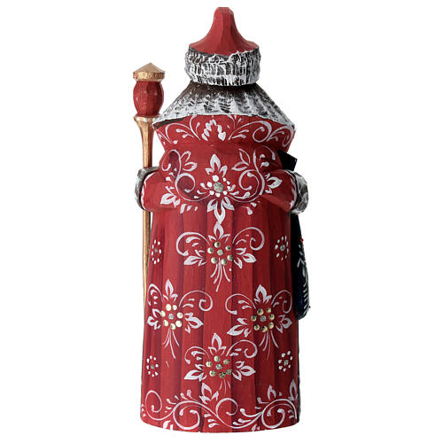 Ded Moroz with Holy Family, carved painted wood, 7 in 5