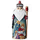 Santa Claus wood carved painted 17 cm Holy Family s1