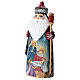 Santa Claus wood carved painted 17 cm Holy Family s4