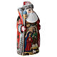 Nonno Gelo rosso Sacra Famiglia 22 cm bastone legno intagliato s3