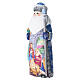 Ded Moroz vermelho com bastão e desenho Sagrada Família madeira pintada 22 cm s2