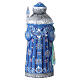 Ded Moroz vermelho com bastão e desenho Sagrada Família madeira pintada 22 cm s5