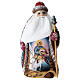 Ded Moroz with Holy Family, red coat, carved wood, 9 in s1