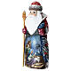 Ded Moroz with Nativity Scene, red coat, carved wood, 9 in s4