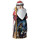 Ded Moroz scène Nativité 22 cm cape rouge bois sculpté s3