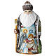 Green Ded Moroz with Holy Family, carved wood, 9 in s1
