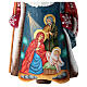 Ded Moroz rouge scène Nativité 23 cm bois sculpté s2