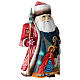 Ded Moroz statue red Nativity Scene 23 cm carved wood s3