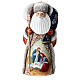 Red Ded Moroz with Holy Family and blue sack, carved wood, 12 in s1