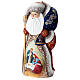Nonno Gelo 30 cm Sacra Famiglia sacco blu legno intagliato s4