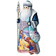 Blue Ded Moroz with Nativity Scene, carved wood, 12 in s4