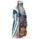 Ded Moroz azul com cena Natividade madeira entalhada pintada 30 cm s3