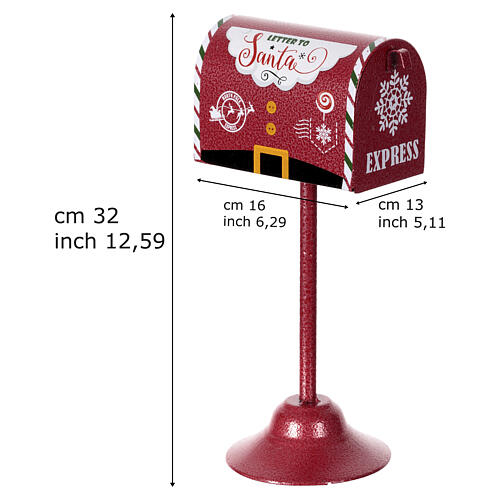 Weihnachtspostkasten in Rot – 30 cm Höhe, Metall 3