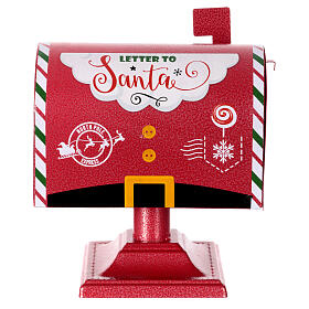 Red metal Christmas letterbox for Santa 10x10x6 in