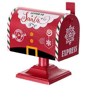 Boîte aux lettres rouge du Père Noël métal 25x25x15 cm