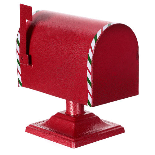 Boîte aux lettres rouge du Père Noël métal 25x25x15 cm 6