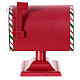 Boîte aux lettres rouge du Père Noël métal 25x25x15 cm s5