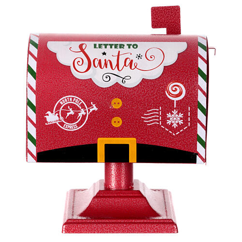 Santa Claus red metal letterbox 25x15x25 cm 6