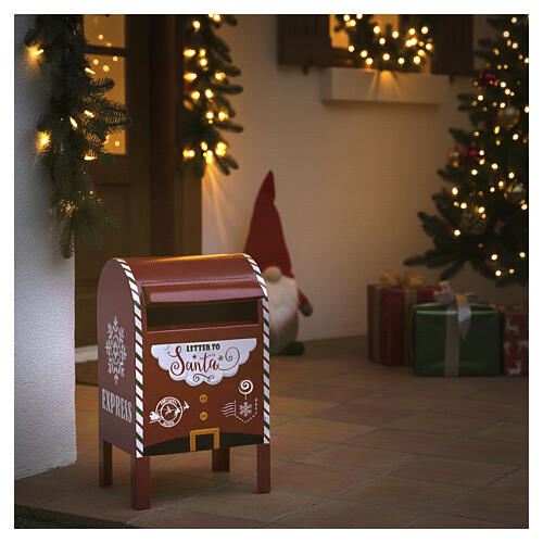 Postkasten in weihnachtlichem Rot, Metall, 35x20x20 cm 4