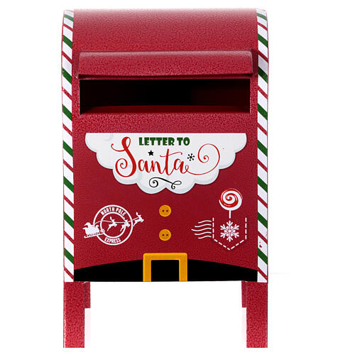 Red metal Christmas letterbox, 14x8x8 in 1
