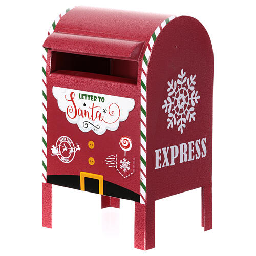 Cassetta delle lettere metallo rosso Natale 35x20x20 cm 1