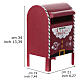 Cassetta delle lettere metallo rosso Natale 35x20x20 cm s3