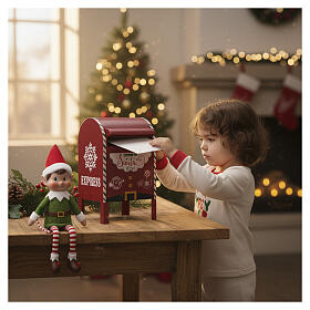 Christmas red metal mailbox 35x20x20 cm