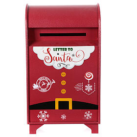 Postkasten in weihnachtlichem Rot, Metall, 60x35x20 cm