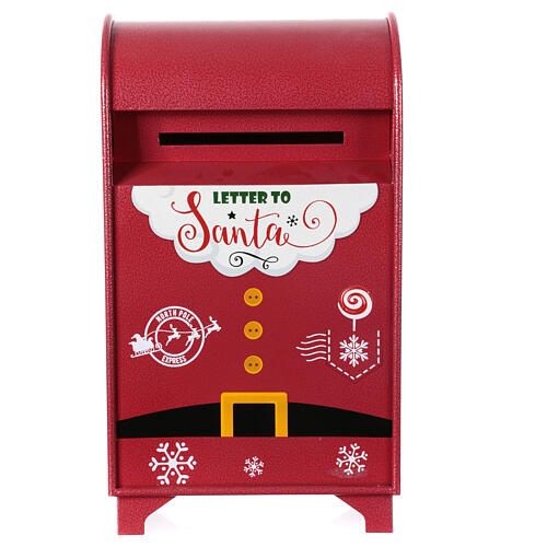 Postkasten in weihnachtlichem Rot, Metall, 60x35x20 cm 1