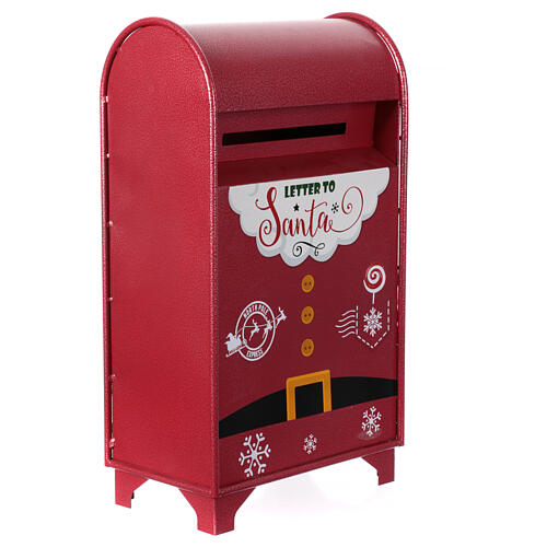 Postkasten in weihnachtlichem Rot, Metall, 60x35x20 cm 3
