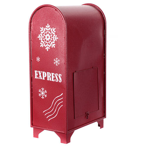 Postkasten in weihnachtlichem Rot, Metall, 60x35x20 cm 4
