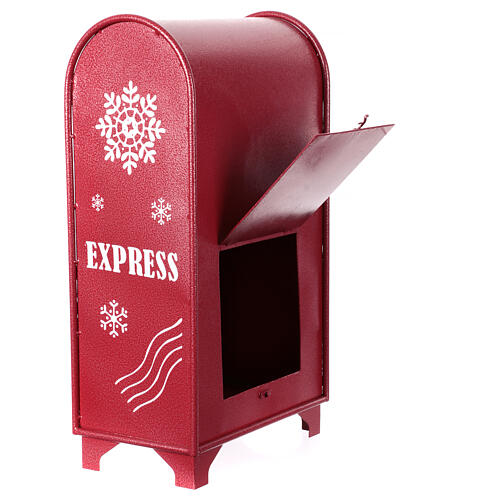 Postkasten in weihnachtlichem Rot, Metall, 60x35x20 cm 5